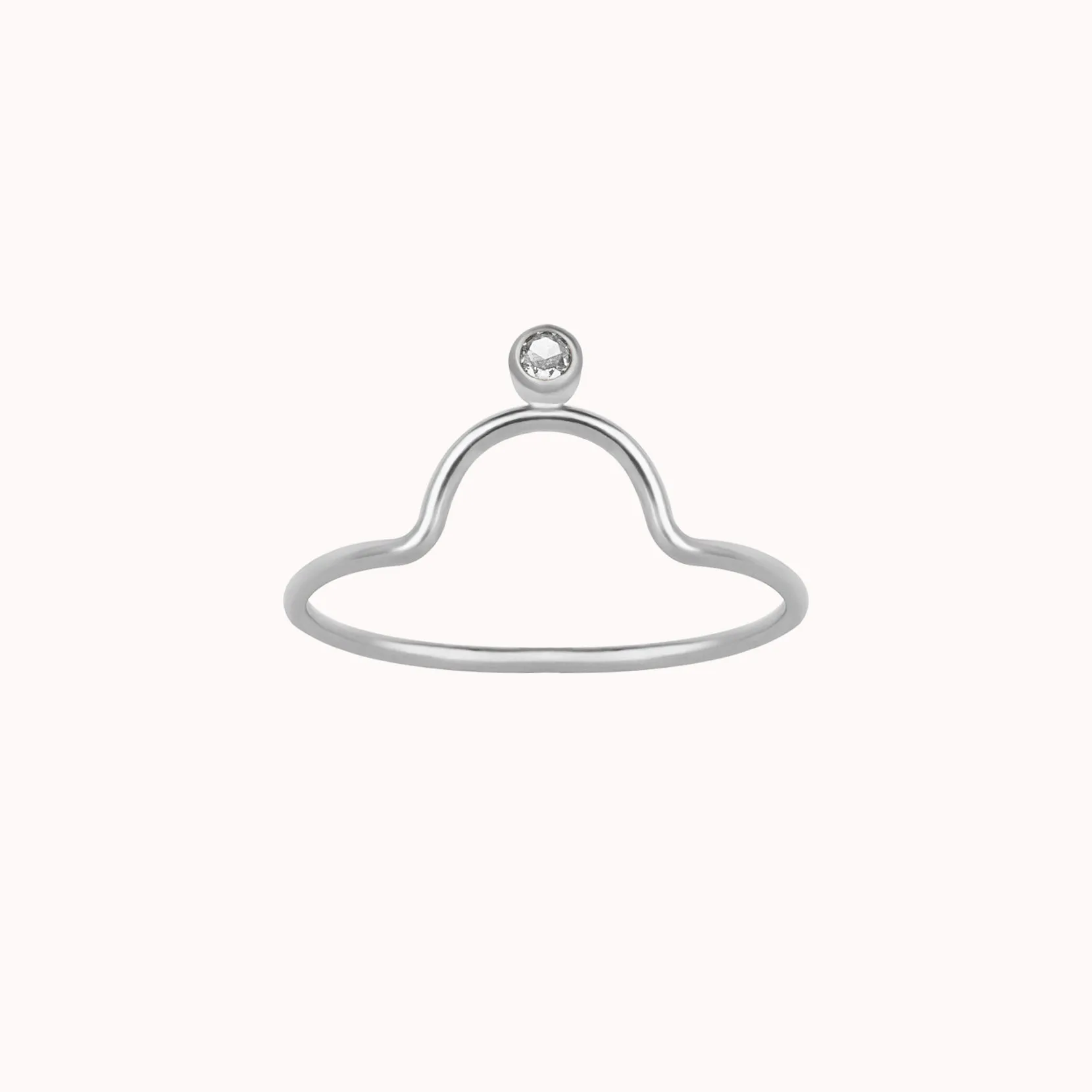 Tiny Gemstone Arch Ring